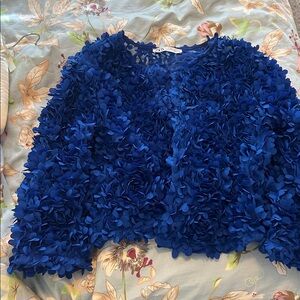 Zara Royal Blue Floral Lace Top